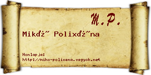 Mikó Polixéna névjegykártya
